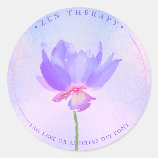 Autocollants dégradé violet bleu lotus peint (Devant)
