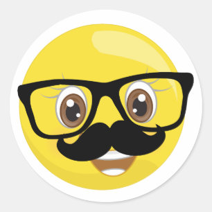 Autocollants d'Emoji avec la moustache et les