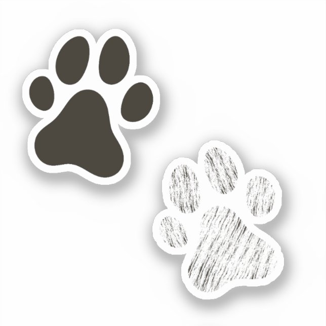 Autocollants d'empreintes de pattes de chien (Recto)