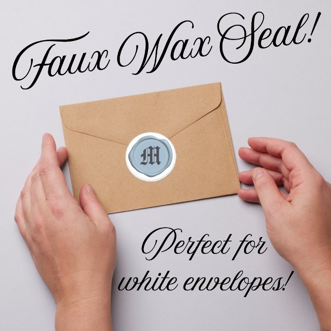 Autocollants d'enveloppe à cire fausse bleu clair  (Perfect for all occasions where a formal seal is exactly the sophisticated touch you need!)