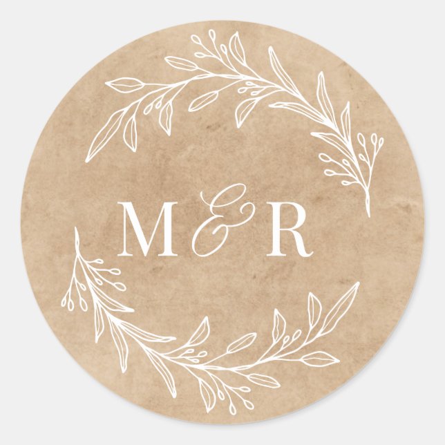 Autocollants d'enveloppe de monogramme de mariage  (Devant)