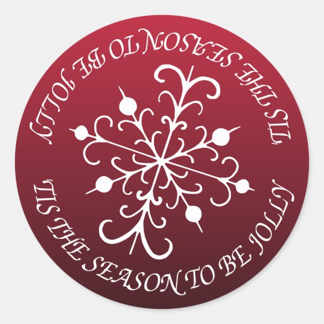 Autocollants d'enveloppe flocon de neige joyeux ro (Devant)