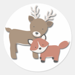 Autocollants des amis de forêt {cerfs communs et