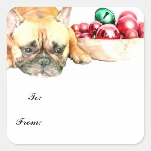 Autocollants d'étiquette de cadeau de bouledogue