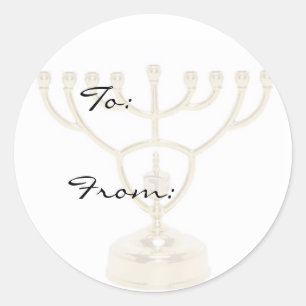 Autocollants d'étiquette de cadeau de Menorah