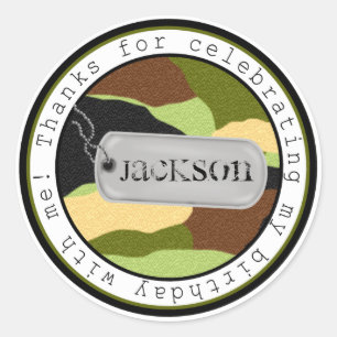 Autocollants d'étiquette de chien de camouflage