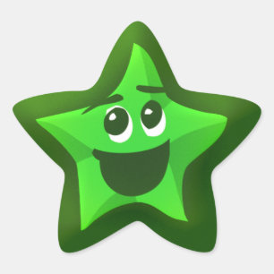 Autocollants d'étoile de vert de Thinkling