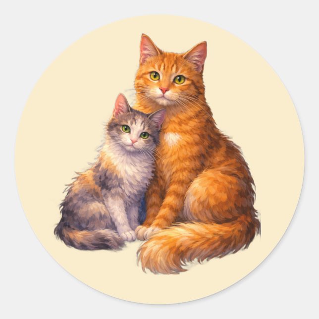 Autocollants Deux Chats (Devant)