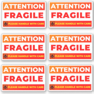 Autocollants d'expédition Attention Fragile (Étiqu