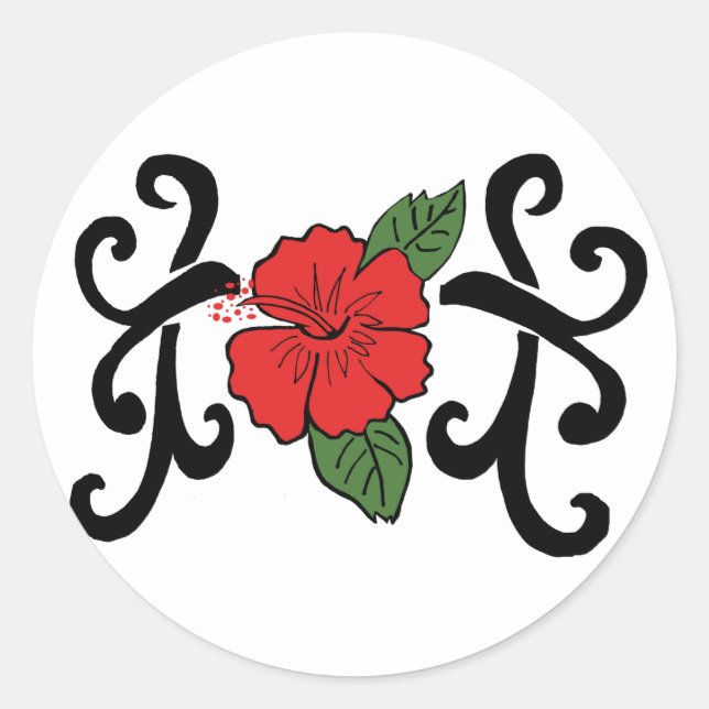 Autocollants d'hibiscus tribaux (Devant)