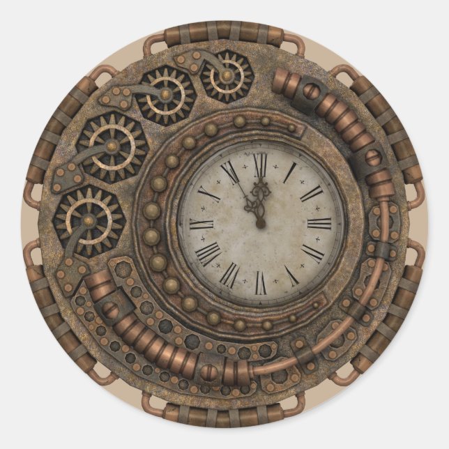 autocollants d'horloge steampunk (Devant)