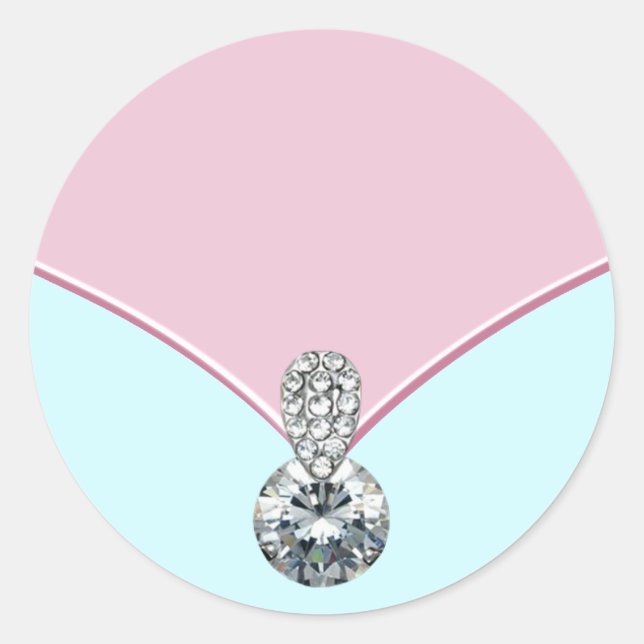 Autocollants Diamant Rose Télè Bleu Élégants (Devant)