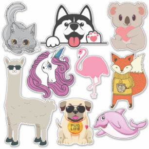 Autocollants d'illustration animale