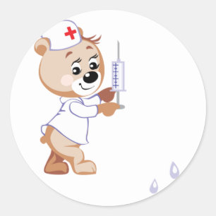 Autocollants d'infirmière d'ours de nounours