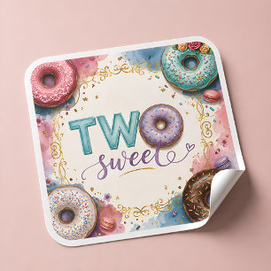 Autocollants Donut Rose Mignon pour Anniversaire