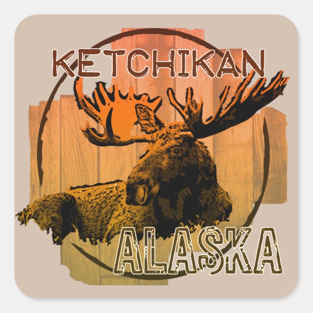 Autocollants d'orignal de Ketchikan Alaska (Devant)