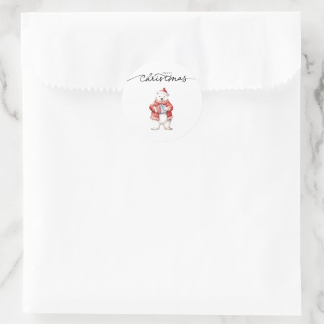 AUTOCOLLANTS D'OURS POLAIRE JOYEUX NOËL (Sac)
