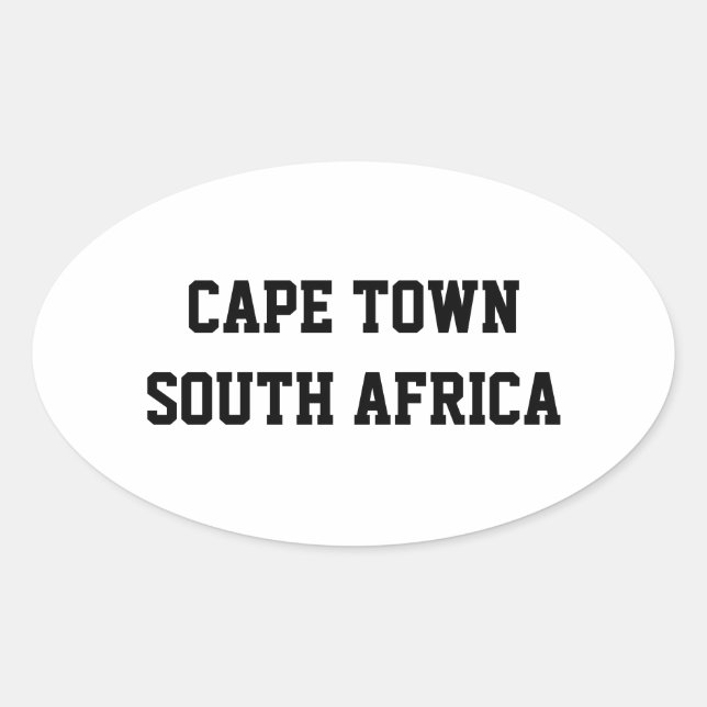 Autocollants d'ovale de Cape Town Afrique du Sud (Devant)