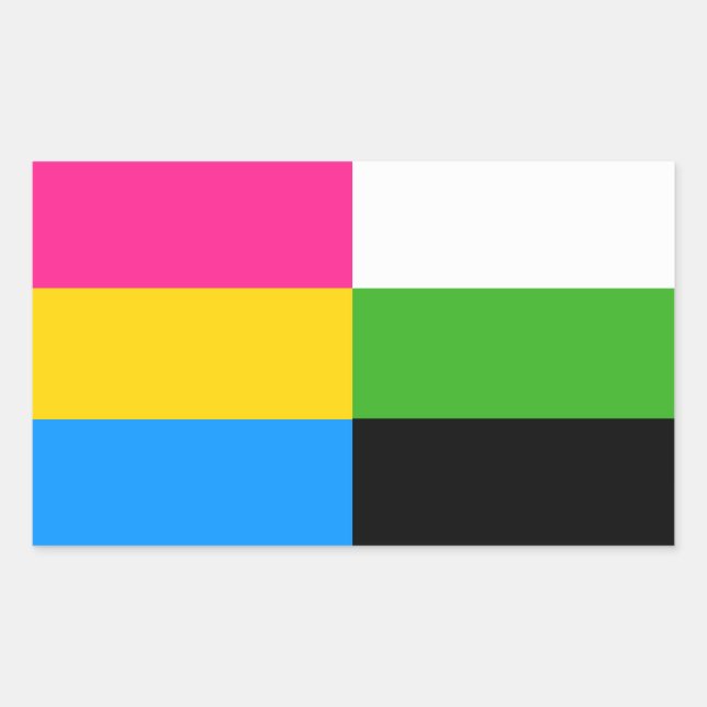 Autocollants drapeau Pansexual/neutrois (Devant)