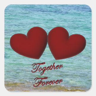 autocollants du coeur carré