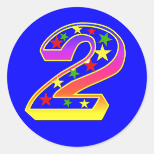 Autocollants du numéro 2 d'étoiles