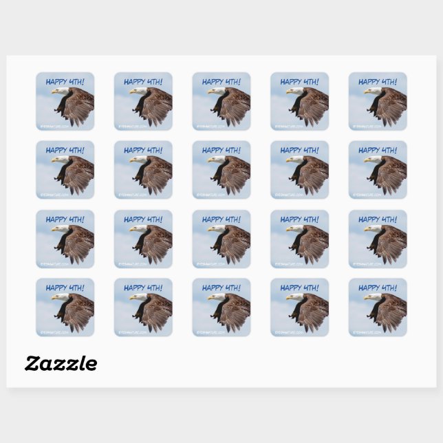 Autocollants du parti du 4 juillet avec Bald Eagle (Feuille)