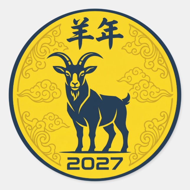 Autocollants du zodiaque Chèvre de Feu 2027 (Devant)