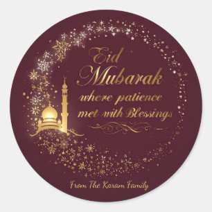 Autocollants Eid Mubarak Personnalisés Autocollan