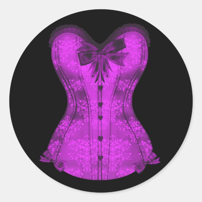 Autocollants élégants de corset noir et violet (Devant)