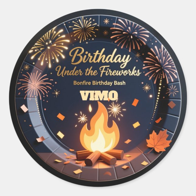 Autocollants élégants pour anniversaire de la Nuit (Devant)