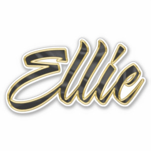Autocollants Ellie Black Gold Lettering