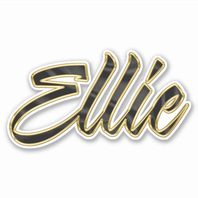 Autocollants Ellie Black Gold Lettering (Devant)