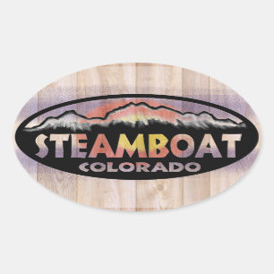 Autocollants en bois d'ovale de drapeau de