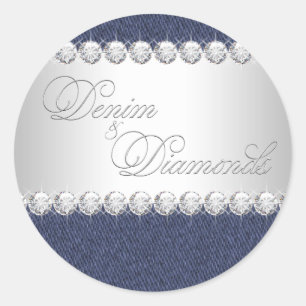 Autocollants en Denim Élégant et Diamants