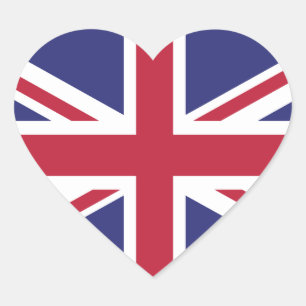 Autocollants en forme de coeur drapeau britannique