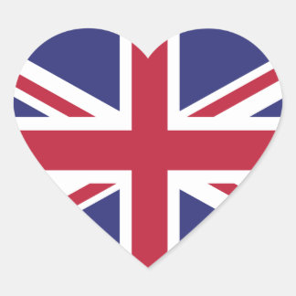 Autocollants en forme de coeur drapeau britannique
