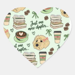 Autocollants en forme de cœur Goldendoodle Café &