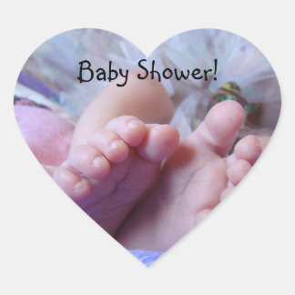 Autocollants en forme de cœur pour Baby Shower env