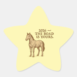 Autocollants en forme d'étoile avec cheval et text