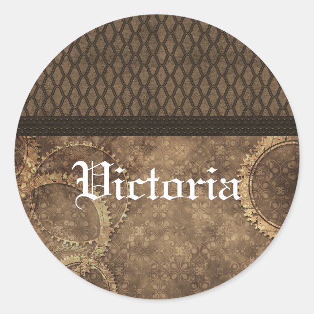 Autocollants en métal Steampunk, Brown (Devant)