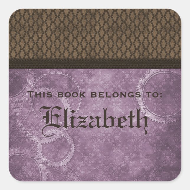 Autocollants en métal Steampunk, violet (Devant)