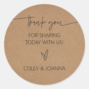 Autocollants en papier kraft Merci