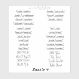 Autocollants en vinyle cousu portugais anglais