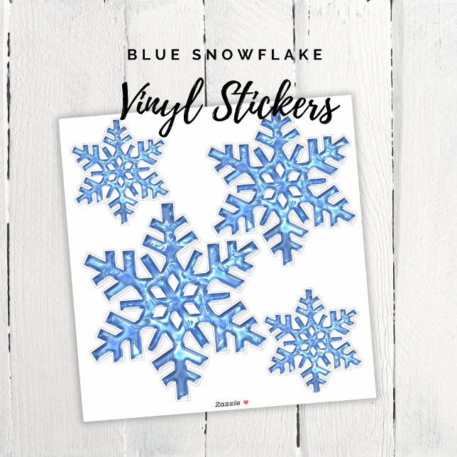 Autocollants en vinyle d'artisanat Blue Snowflake (Blue Snowflake Craft Vinyl Stickers)