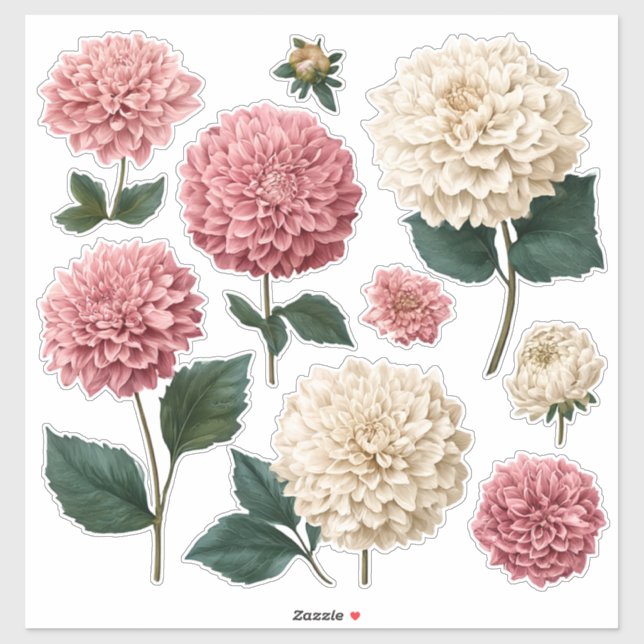 Autocollants en vinyle découpés Chrysanthème (Feuille)