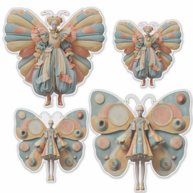 Autocollants en vinyle pour filles papillons excen (Devant)