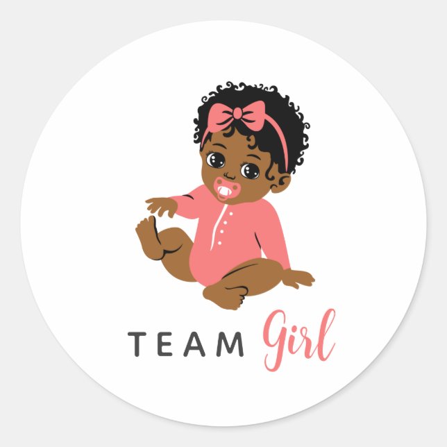 Autocollants Équipe Fille Bébé Noir Révélation de  (Devant)