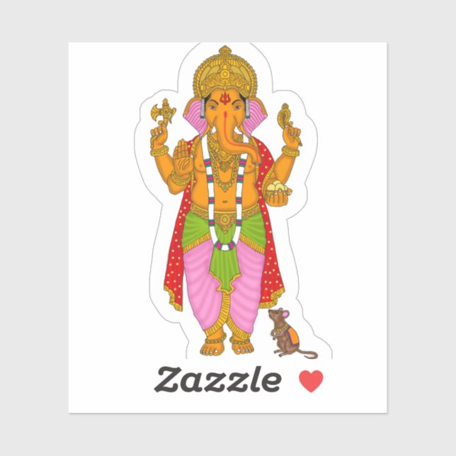 Autocollants et porte-clés Ganesha Combo (Feuille)