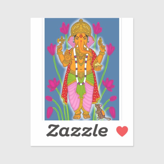 Autocollants et porte-clés Ganesha Combo (Feuille)