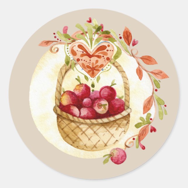 Autocollants et sceaux floraux pour panier de pomm (Devant)